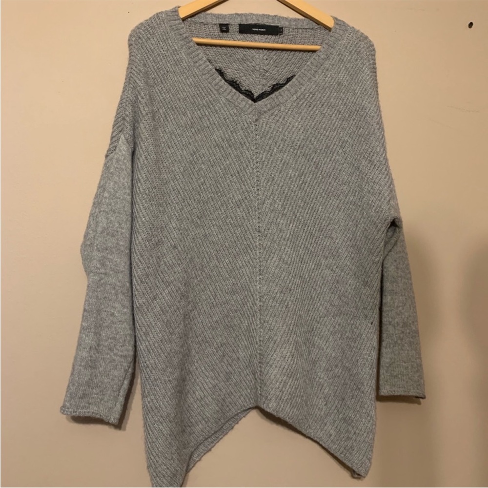 Gray V-Neck Sweater for Women - Vera Moda
